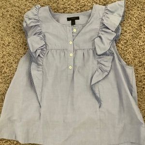 J. Crew light blue ruffled top